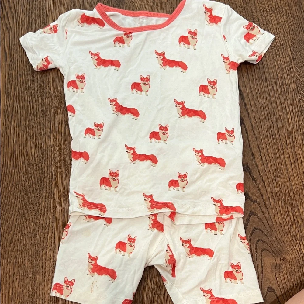 Kyte Corgi Dog Short Sleeve Pajama Set 3T